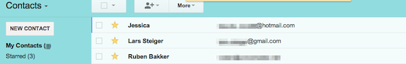 Starring Google Contacts