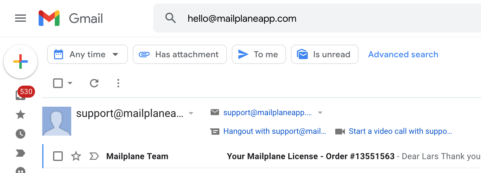 gmail vs. mailplane 4