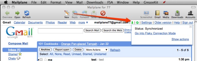 mailplane icloud account settings