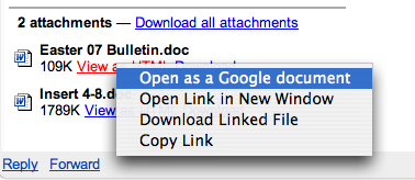 Open as a Google document